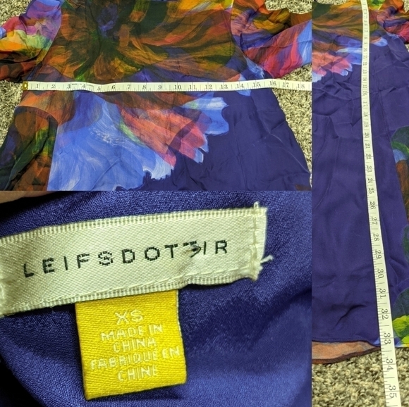 Anthro Leifsdottir silk abstract shift dress XS - Picture 7 of 9